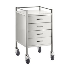 Single Instrument trolley with Rail - 4 Drawers 