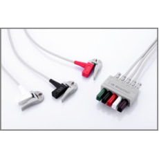 5-Lead ECG Wires, Clip, Adu/Ped, TPU AHA (1m/1.4m)  