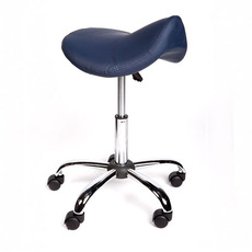 Saddle Stool with 5 Star Base 75mm Rubber Wheels