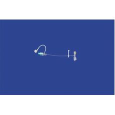T- Extension Set with Needle-Free Port, Tethered Cap, Clamp, Injection Site, Rotating Male Luer Lock- 16Ga x 18cm (7in) - Priming Volume: 0.36ml