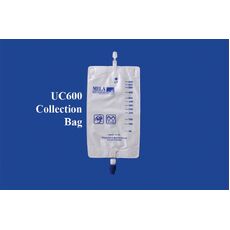 600cc Collection Bag with anti-reflux valve, male luer lock and twist drain.
