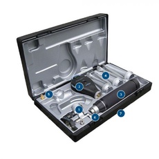 Reister Vet Otoscope/Opthalmoscope Set with 3.5v AA Handle -Operating OtoscopeOpthalmoscope, Ear Specula with4/5/6/7.5/9.4mm Metal SpeculasS
